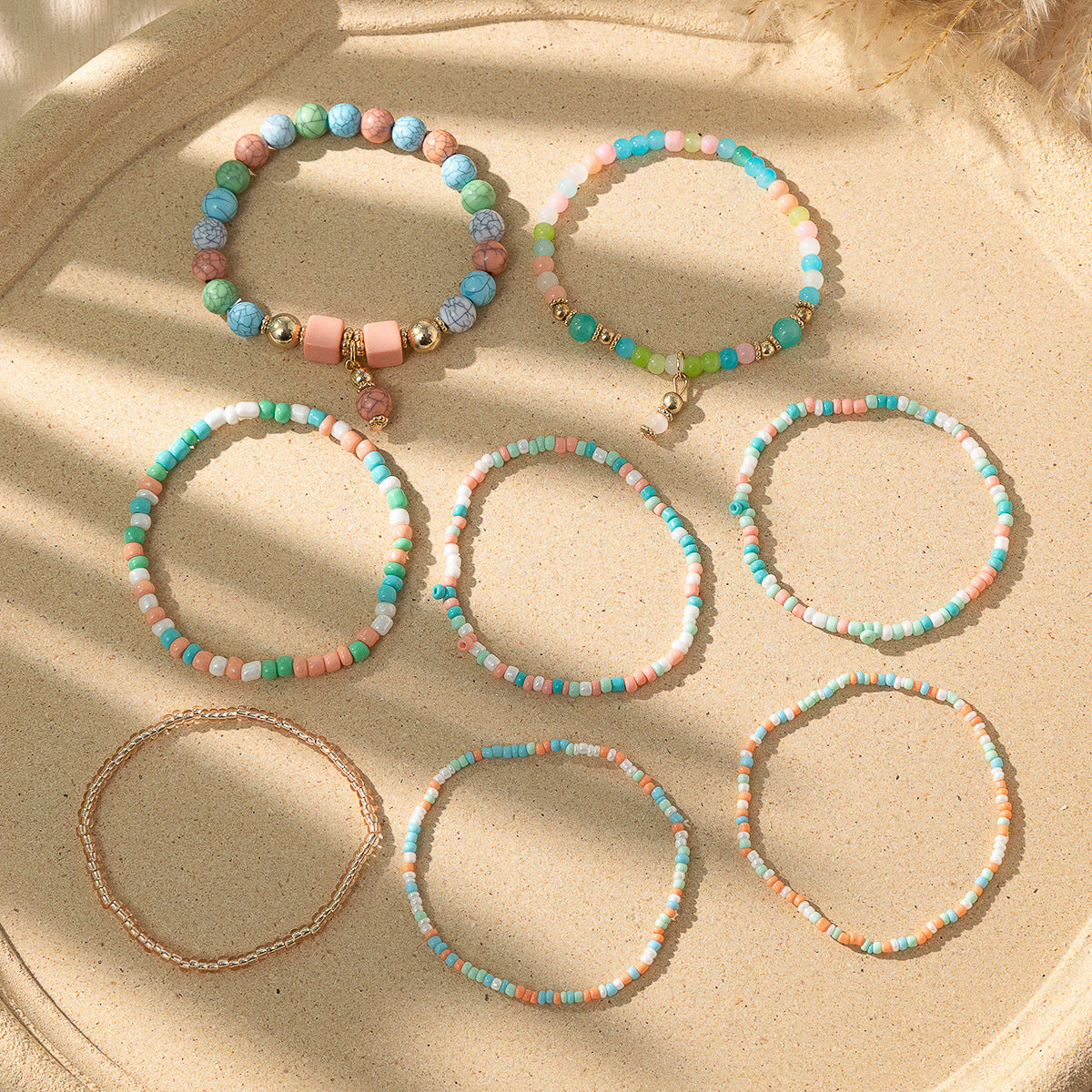 Style Bohemian Bead Design Sense Niche Contrast Bracelets