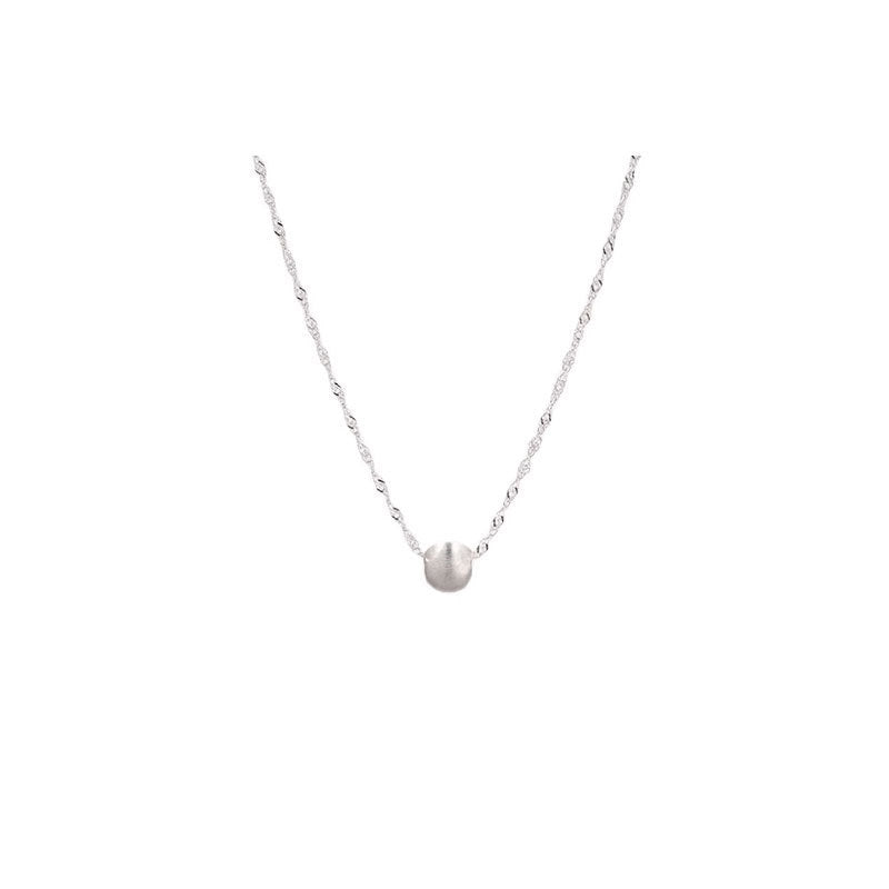 Temperament Single Brushed Beads Personality Ball Clavicle Chain Necklaces