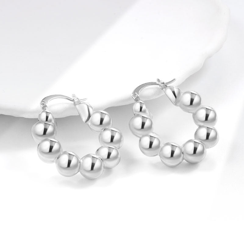 Geometric Metal Niche Design Frosty Style High Stud Earrings