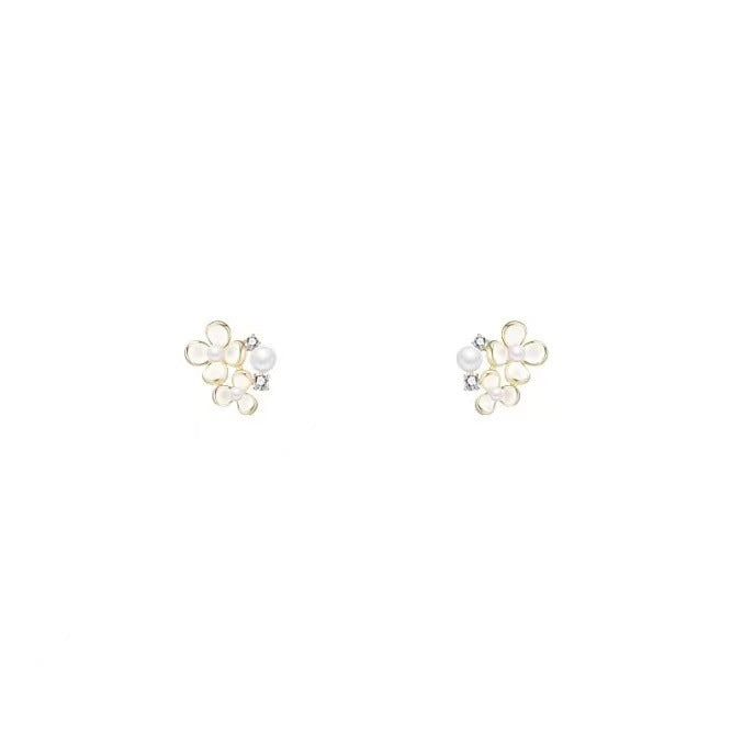 Women's Summer Butterfly Flower Sier Pearl Affordable Luxury Fashion Stud Earrings