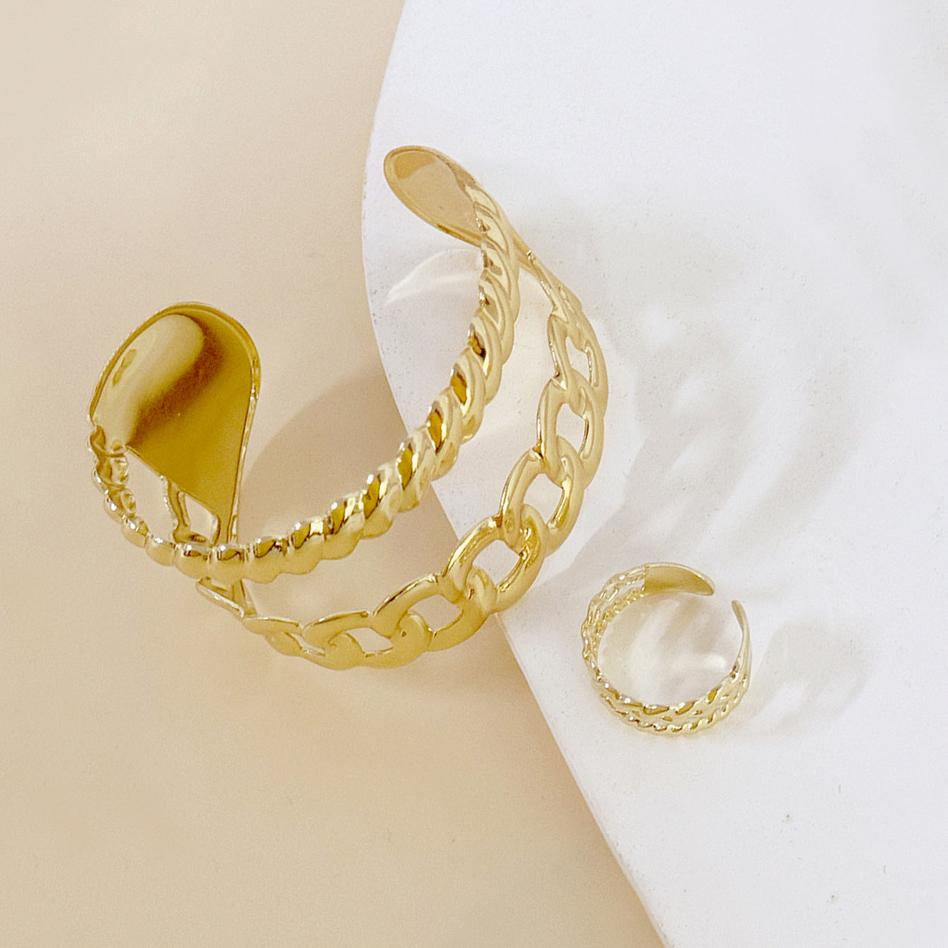 Twist Chain Hollow Out Minority Simple Double Layer Jewelry Set