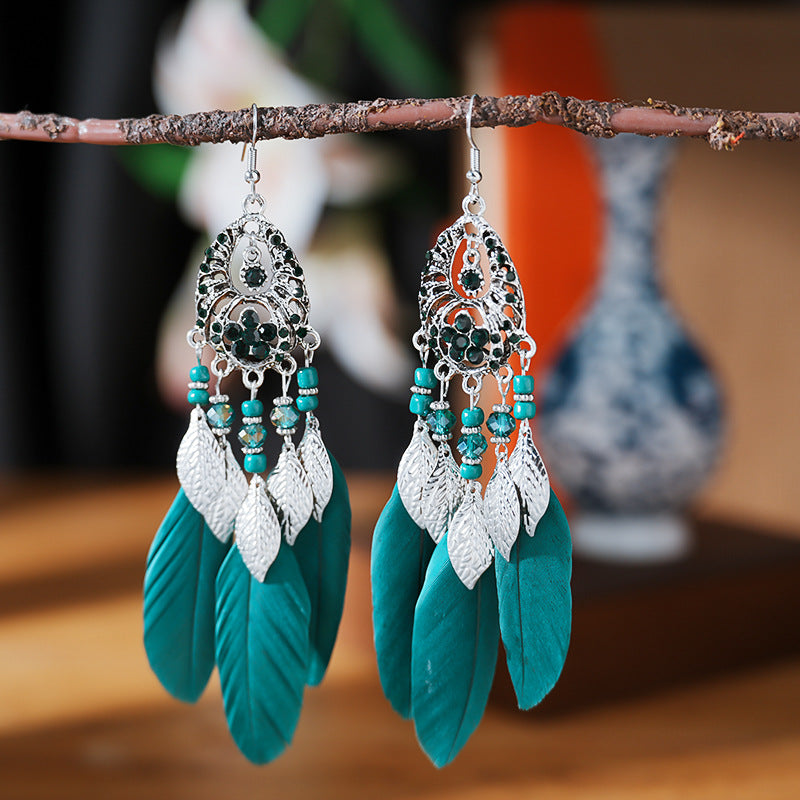 Feather Leaves Spot Drill Alloy Your Earrings