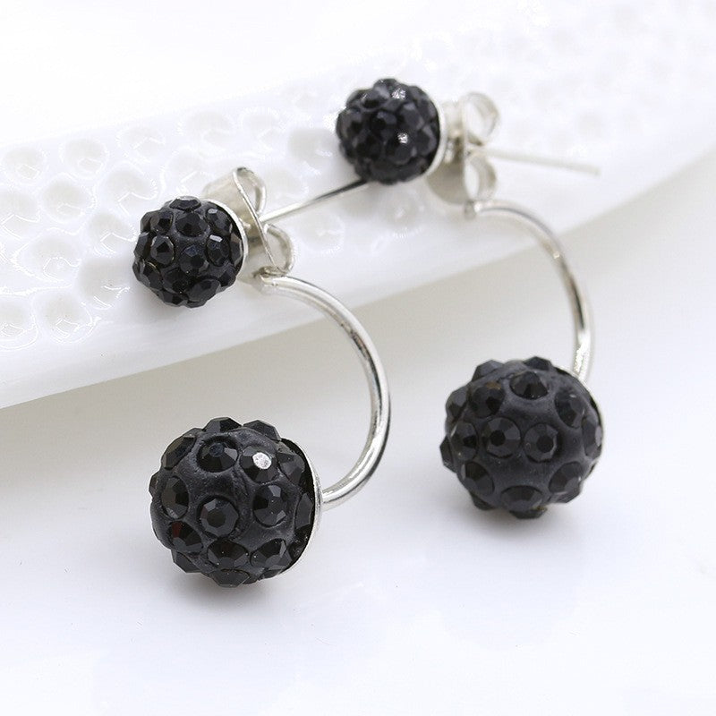 Women's Rhinestone Ball Ear Clip Small Fashion Earrings