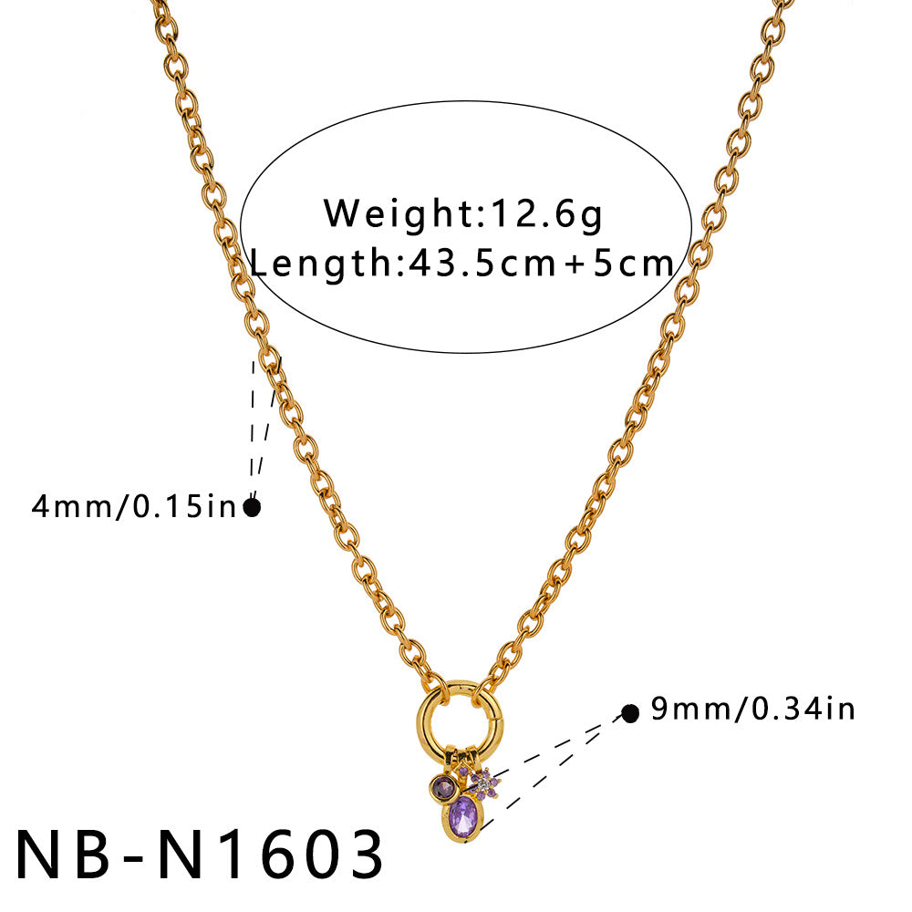 Stylish Stainless Steel Minority Simple Geometric Sun Necklaces