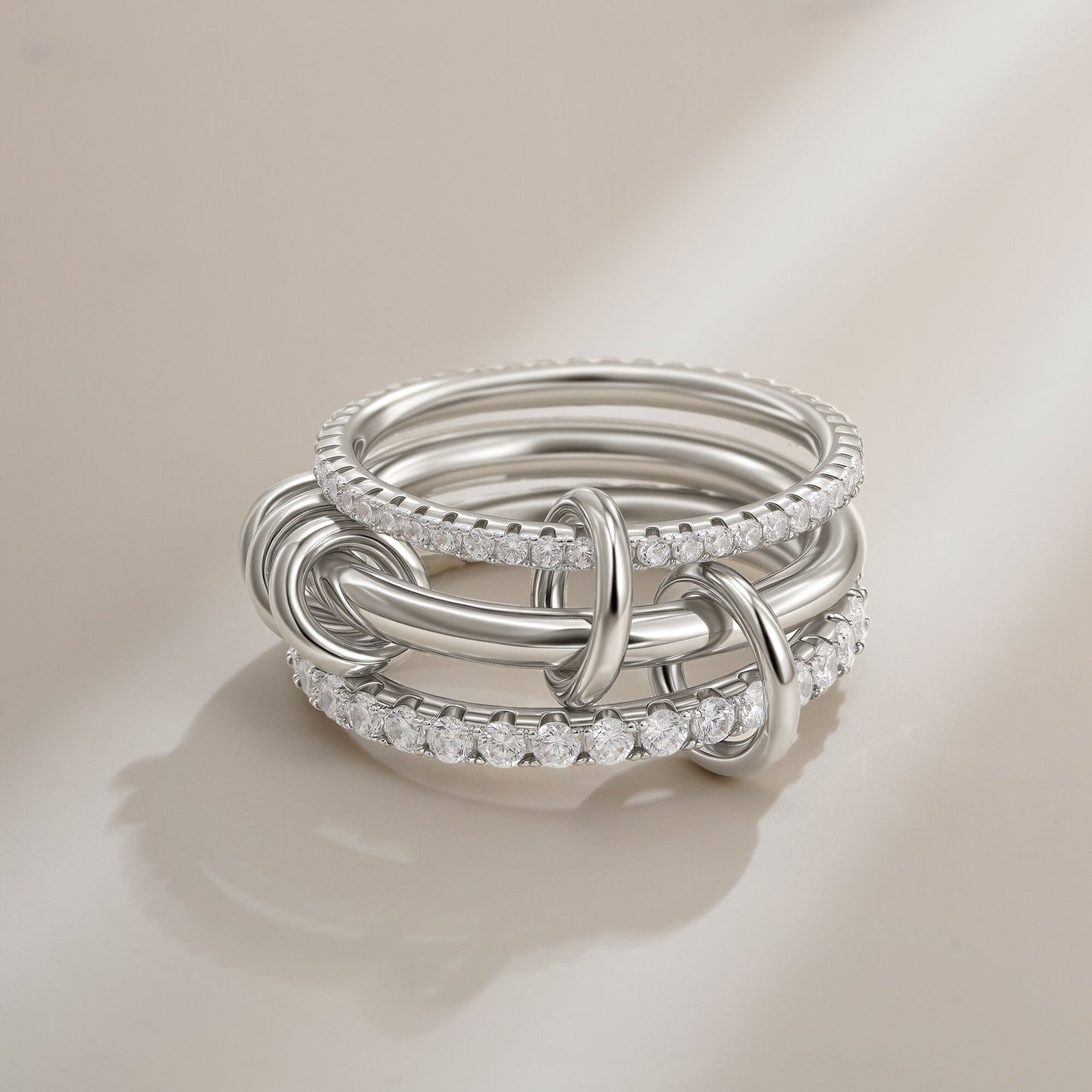 Gold Color Matching Zircon Versatile Creative Rings