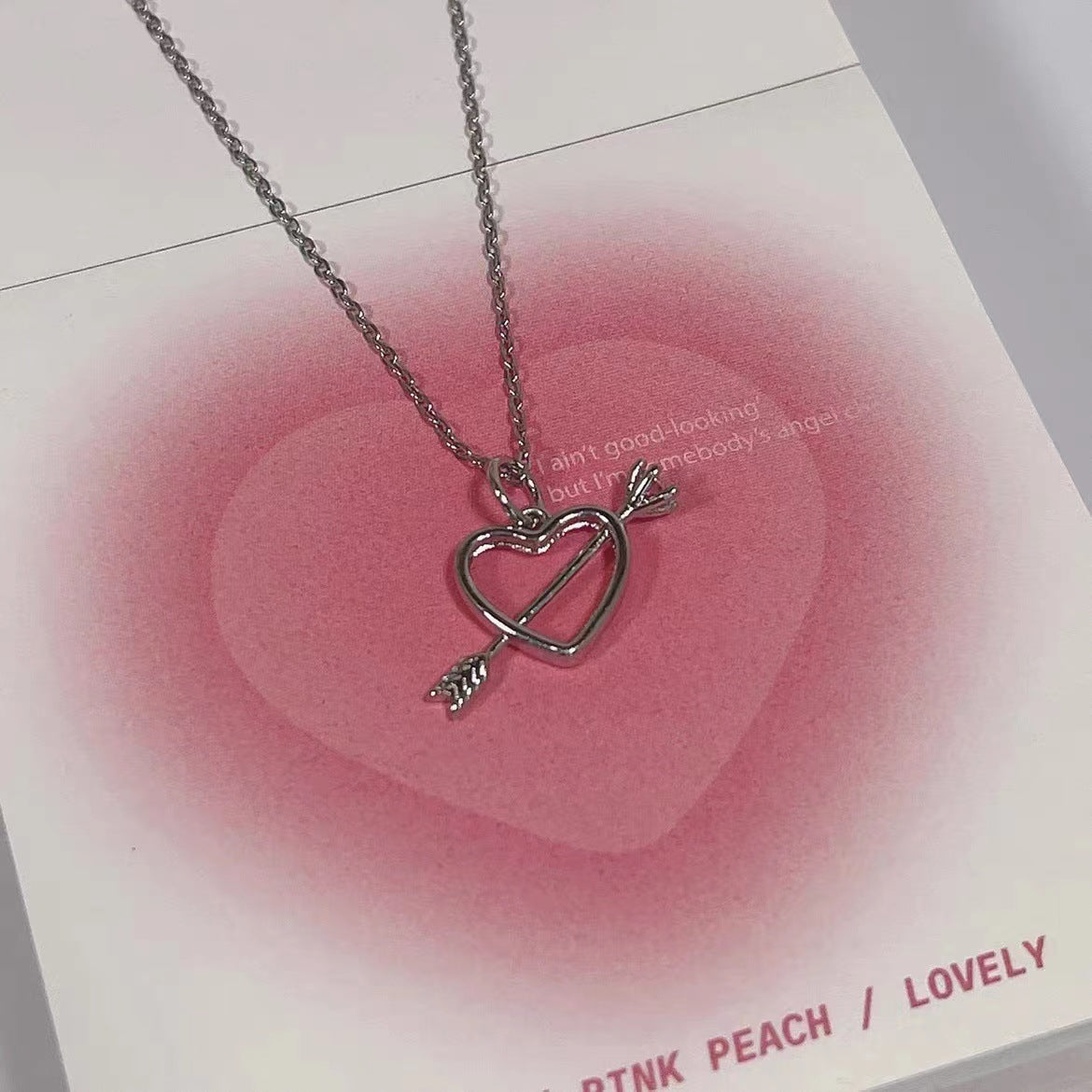 Love Pink Diamond Female Light Luxury Minority Heart-piercing Clavicle Chain Necklaces