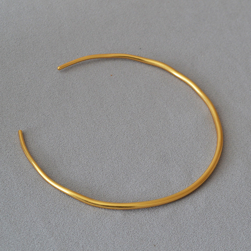 Retro Minimalist Irregular Lines Brass Gold Plated Personality Simple Fashionable Collar