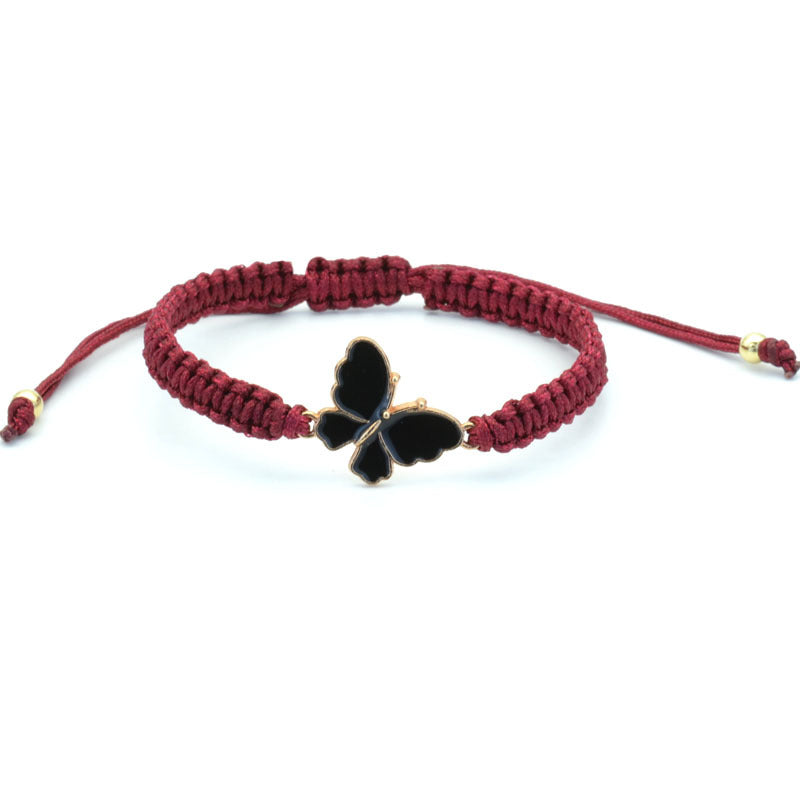 Dripping Butterfly Woven Couple Girlfriends Carrying Strap Minimalist Design Bracelets