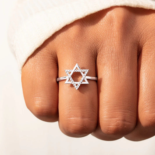 Women's Sterling Sier Hexagonal Mango Simple Fashion Rings