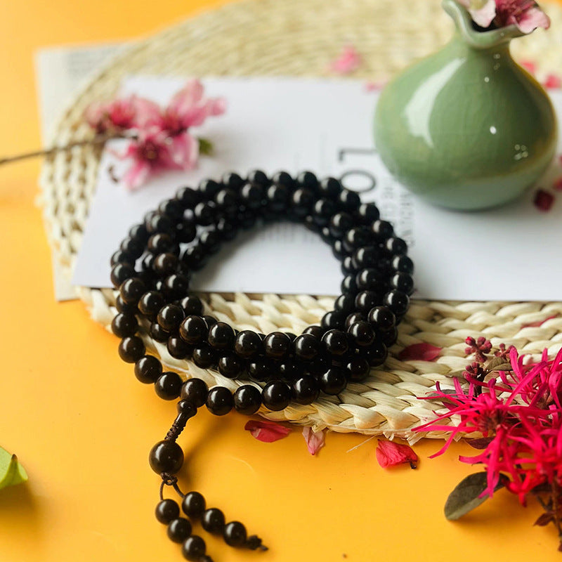 Ebony Beads African Purple Sandalwood Wooden Rosewood Crafts Buddha Bracelets