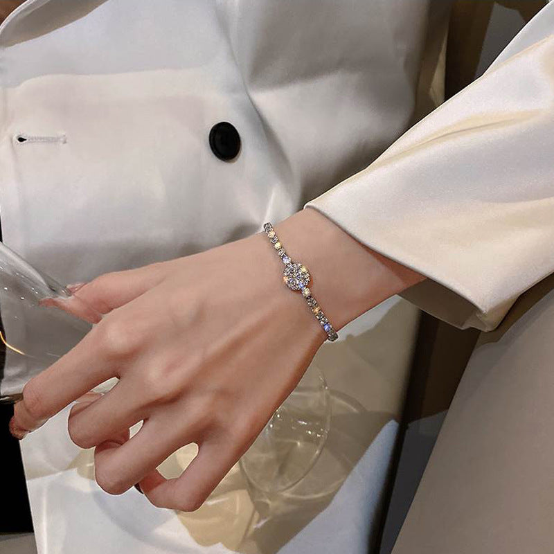 Korean Style Elegant Micro Inlaid Zircon Niche Pull Adjustable Bracelets