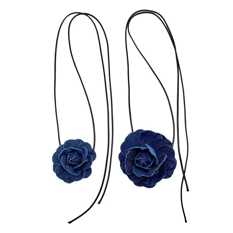 French Rose Flower Female Summer Light Luxury Collar