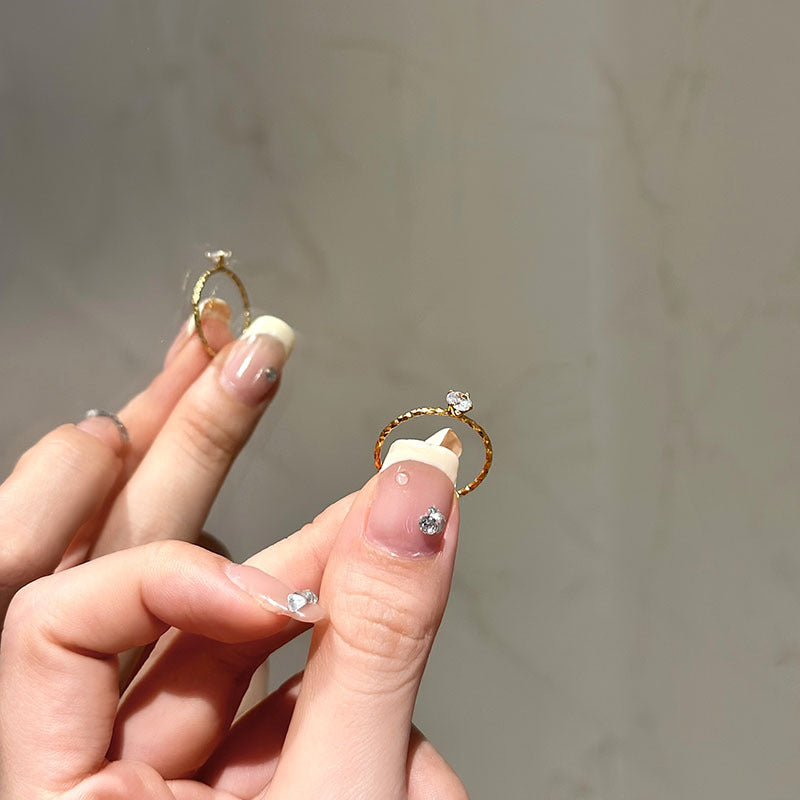 Women's Starry Sky Super Flash Single Diamond Little Rings
