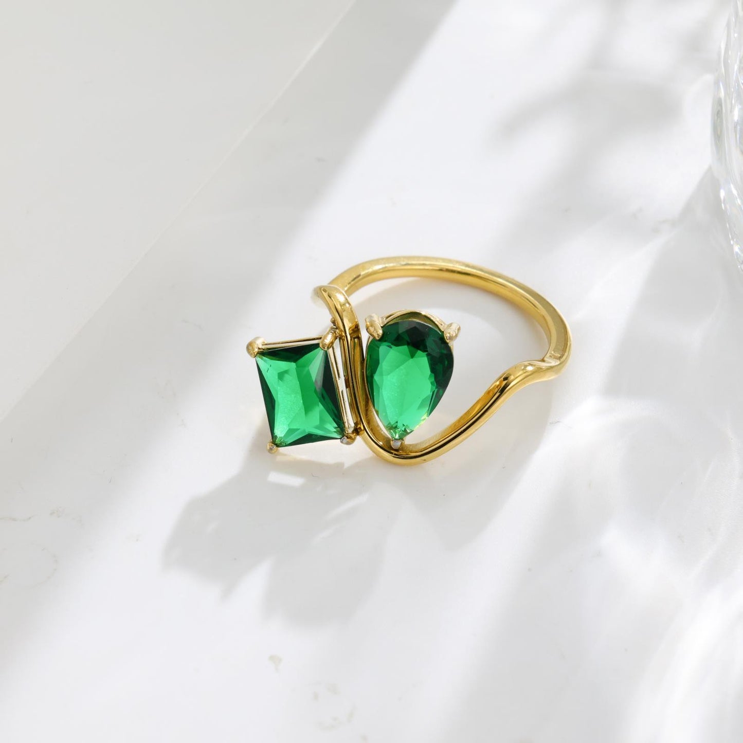 Gift Gemstone Stainless Steel Colored Gems Female Rings