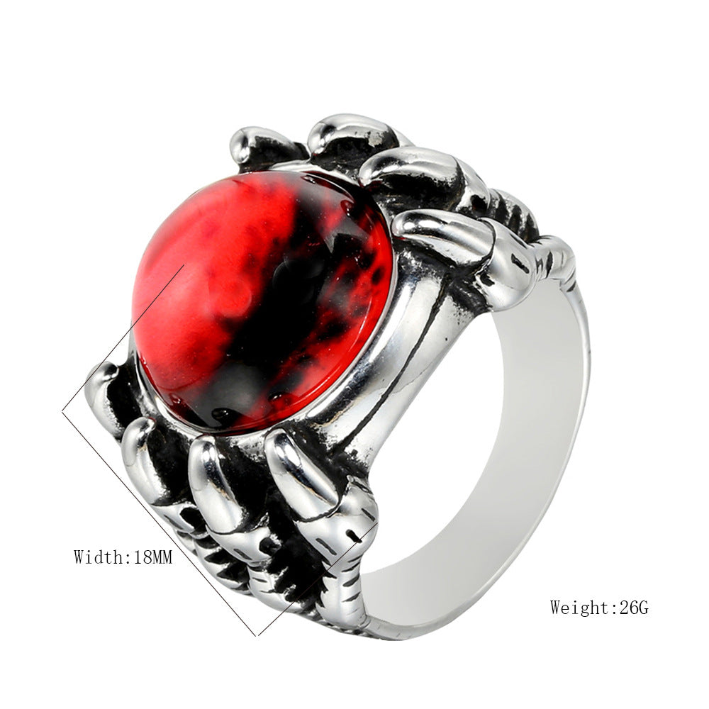 Eye Dragon Claw Personality Punk Stainless Ring
