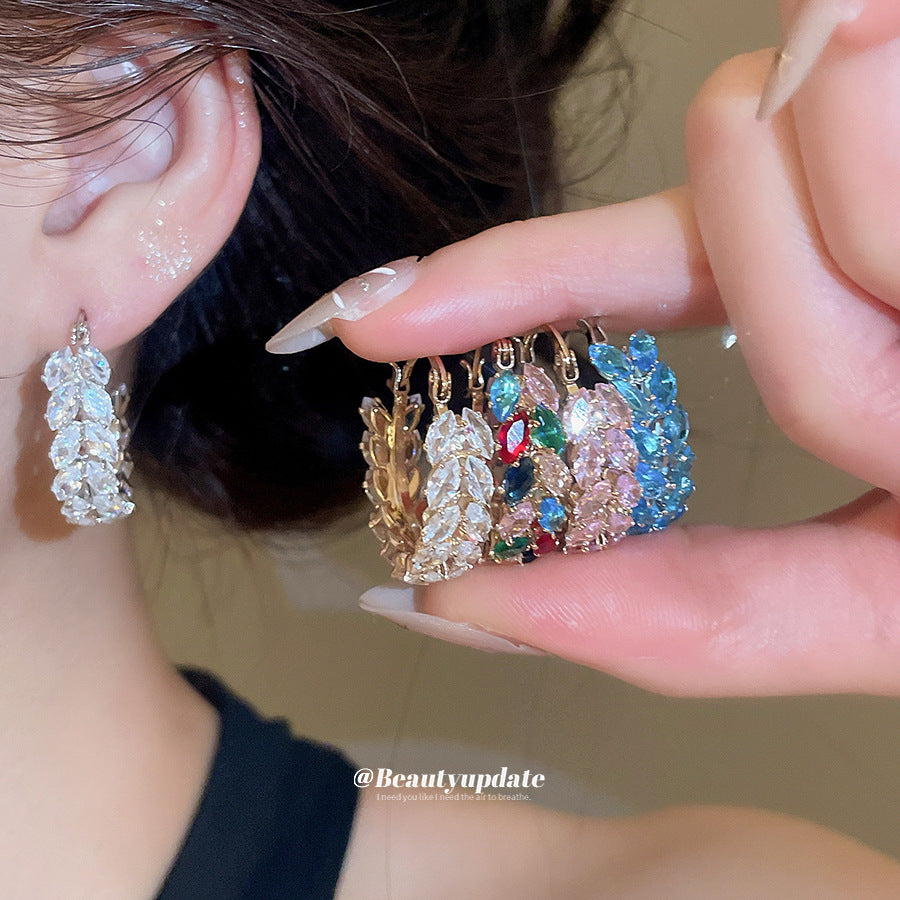 Shiny Wheat Ear Clip Light Luxury Fashion Delicate Earrings