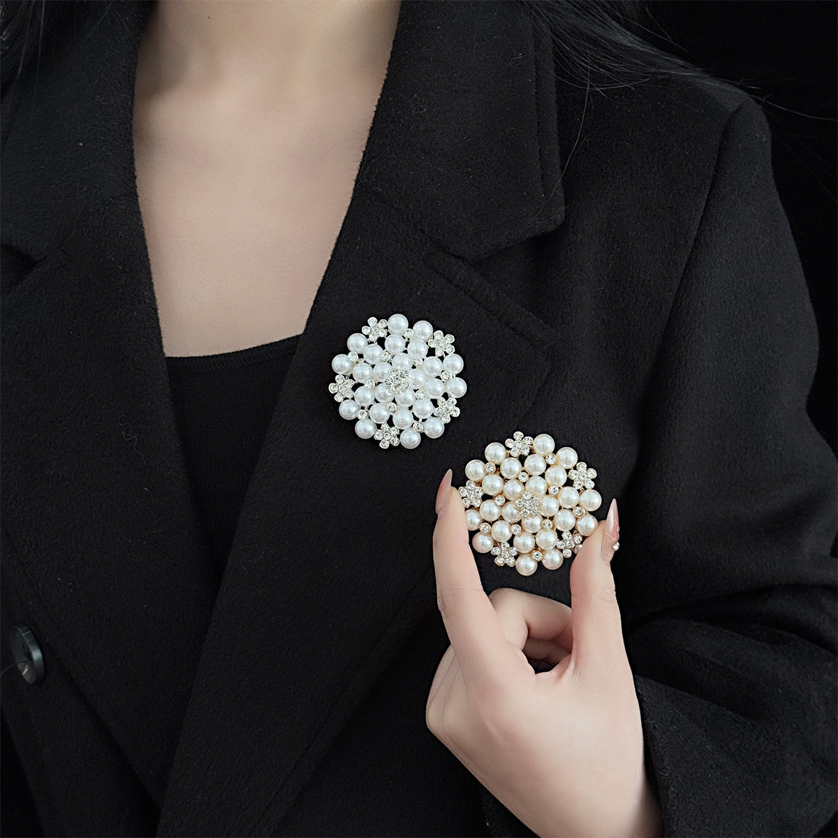 Pearl Large Brooch Pin Collar Sunflower Brooches