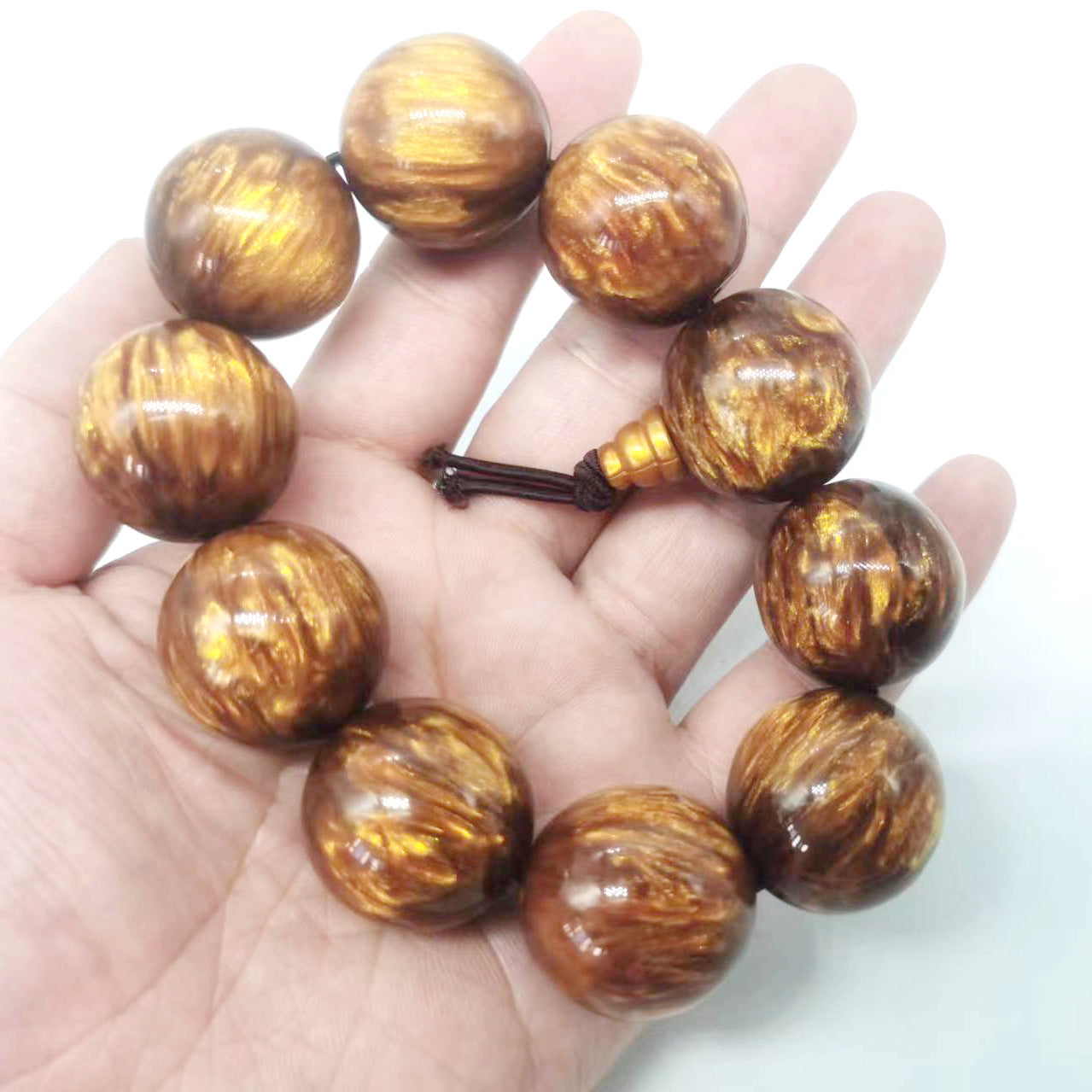 Gold Silk Sea Willow Buddha Beads National Bracelets