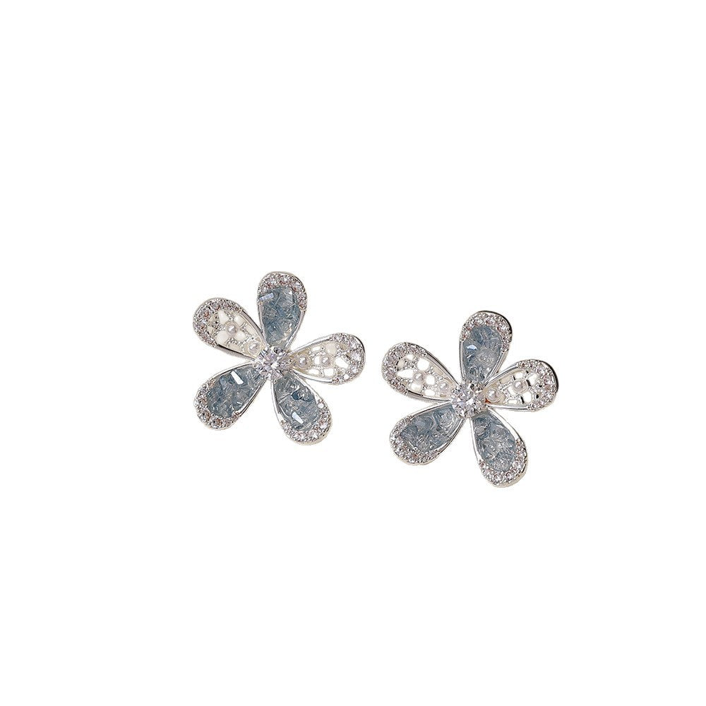 Women's Zircon Flower Korean Exquisite Full Diamond Petite Affordable Luxury Rings