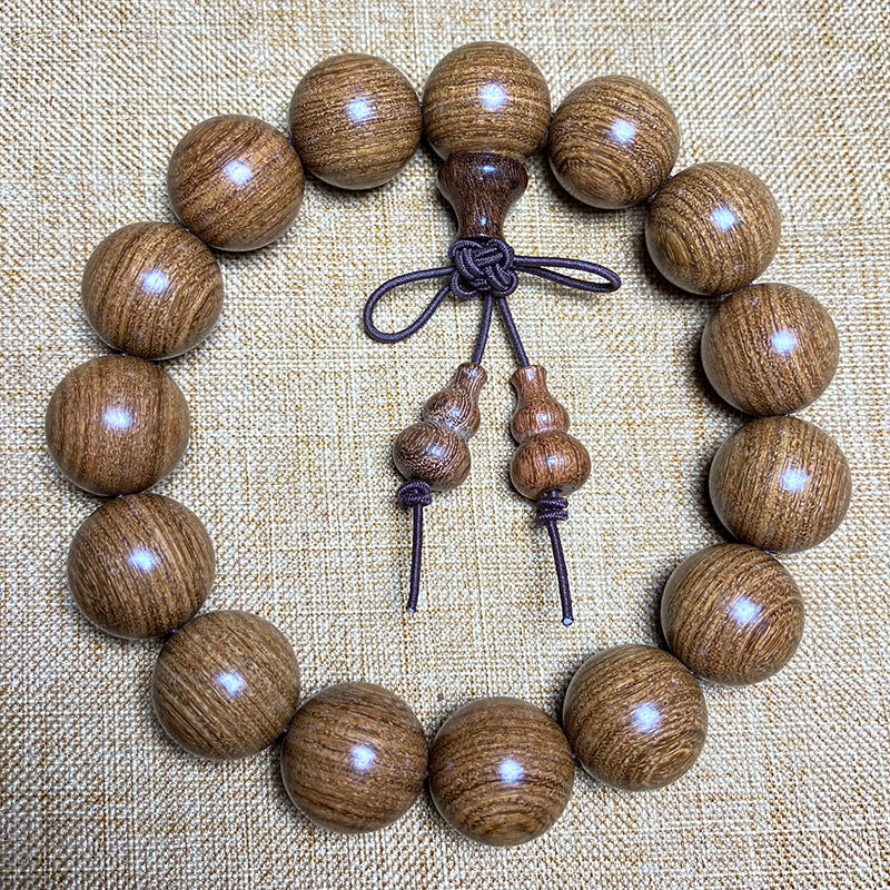 Women's & Men's Gold Sandalwood For Beads In Large Bracelet