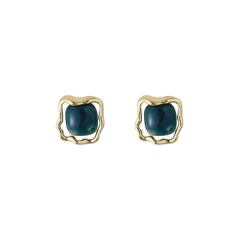 Women's Opal Square For Niche Design Elegant Earrings