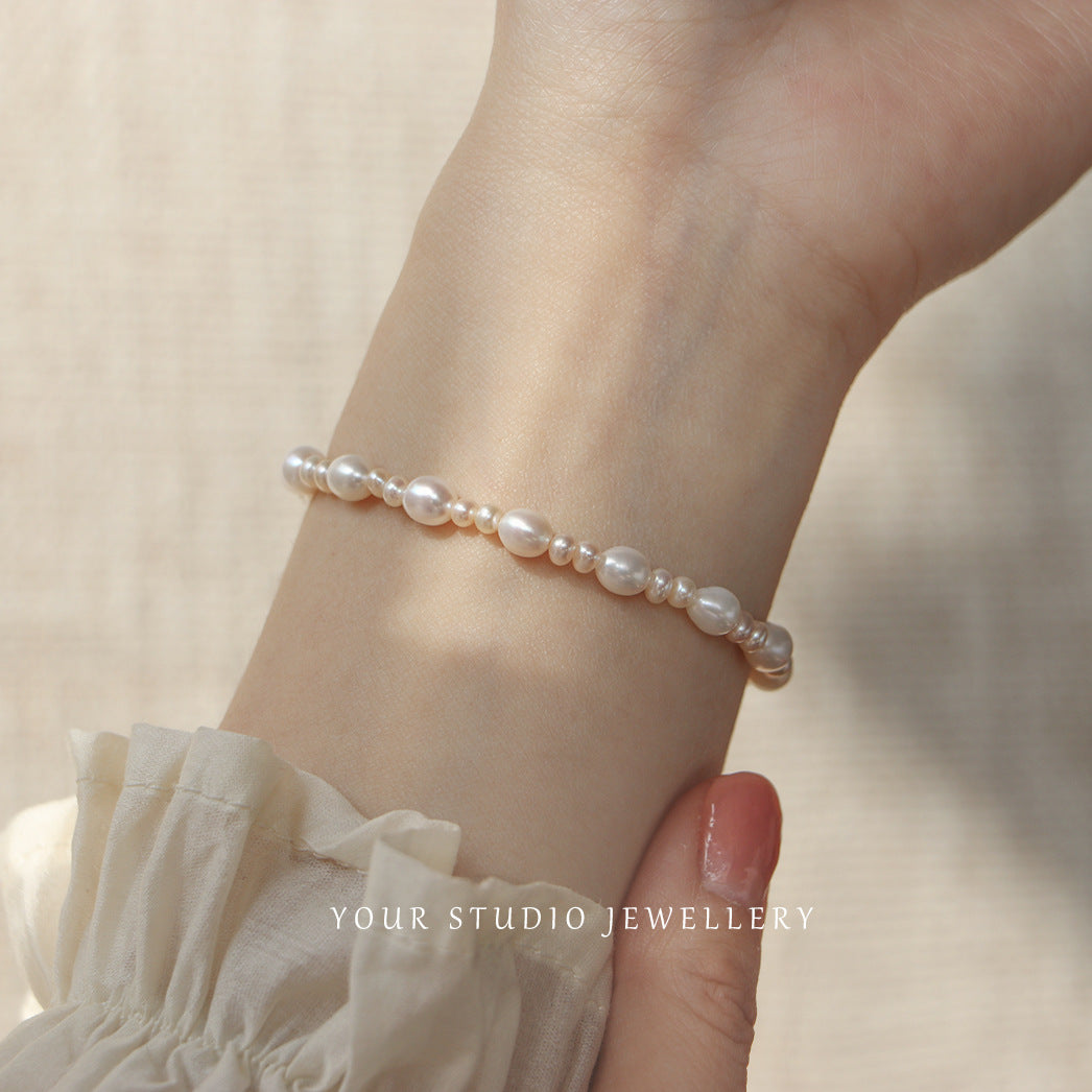 Pearl Female Design Strong Light Bells Of Ireland Elastic String Bracelets