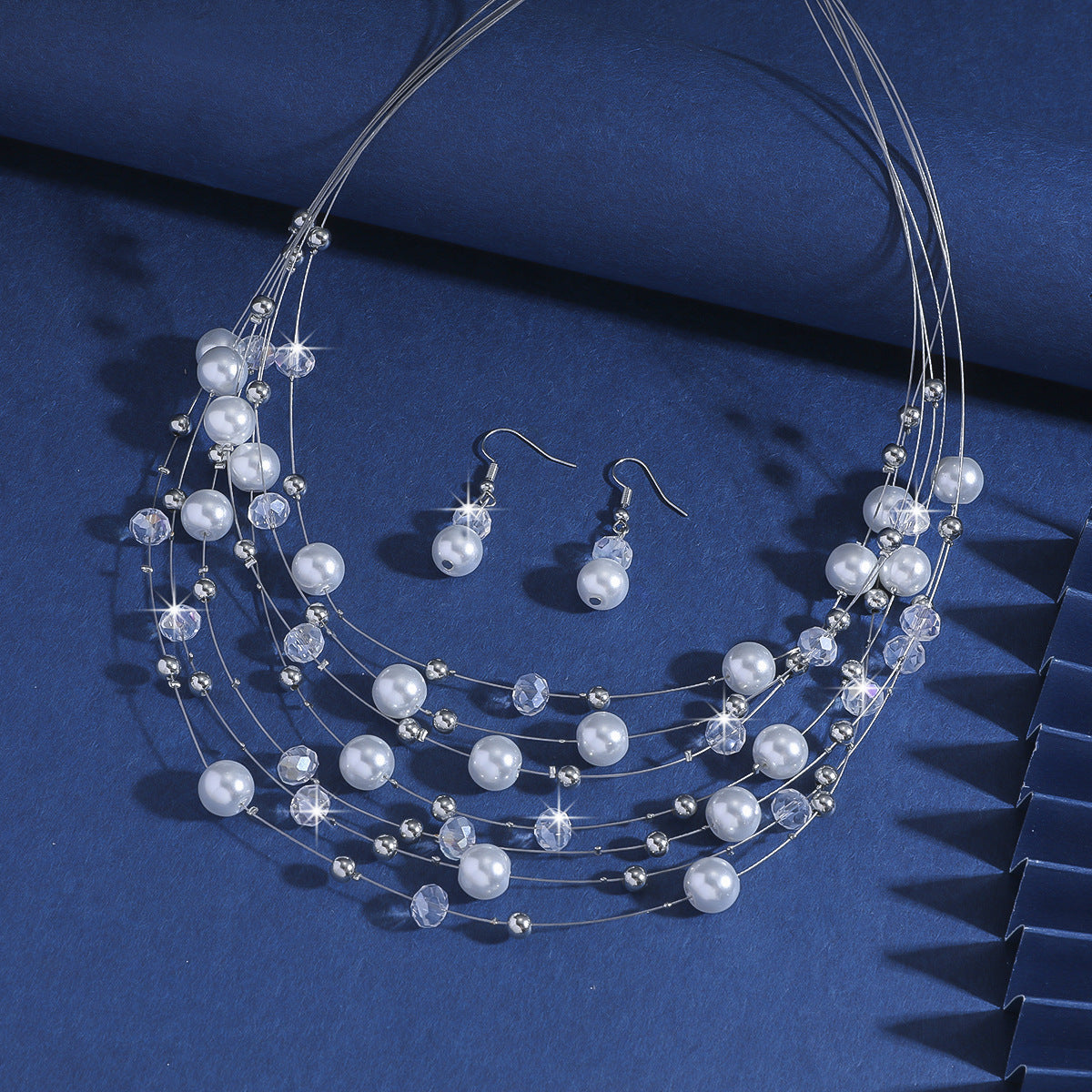 Women's Gorgeous Fashion Love Pink Beaded Simple Graceful Jewelry Set