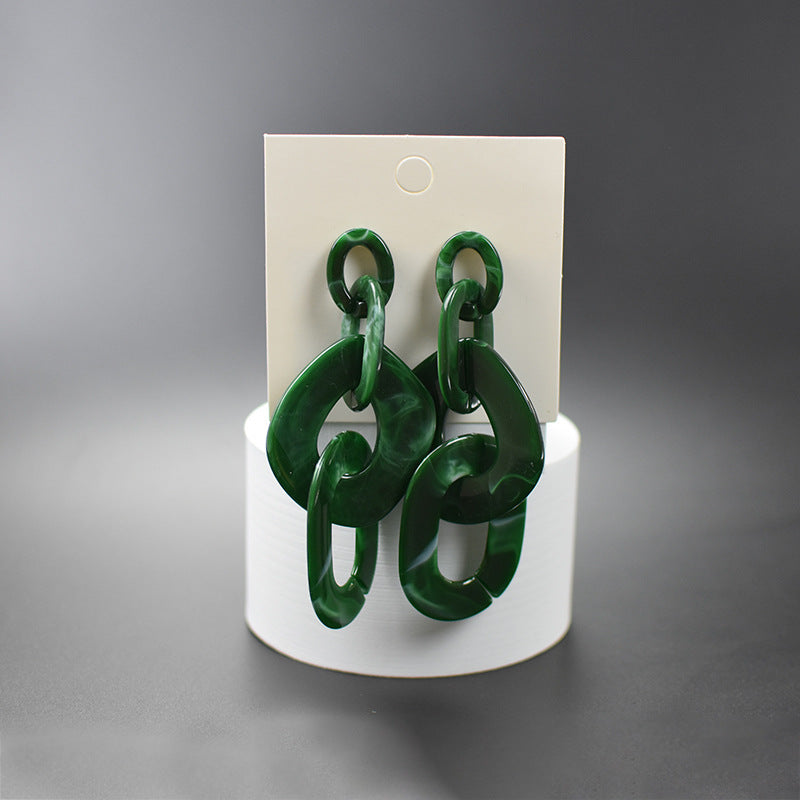 Exaggerated Large Popular Geometric Acrylic Plate Rings
