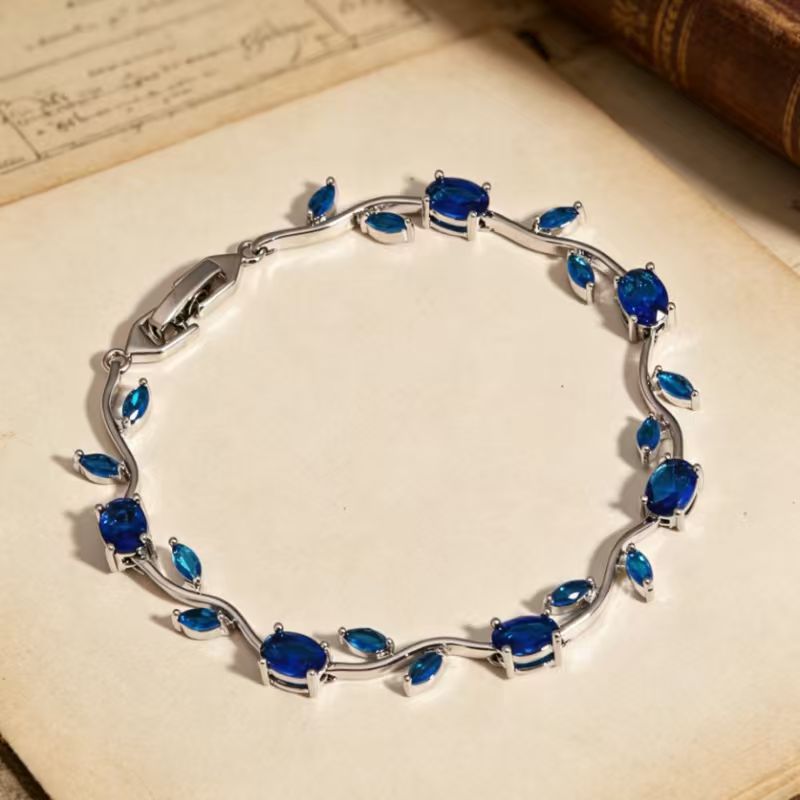 Luxury Style Quality Inlaid Color Zircon Branches Fashion Light Full Bracelet
