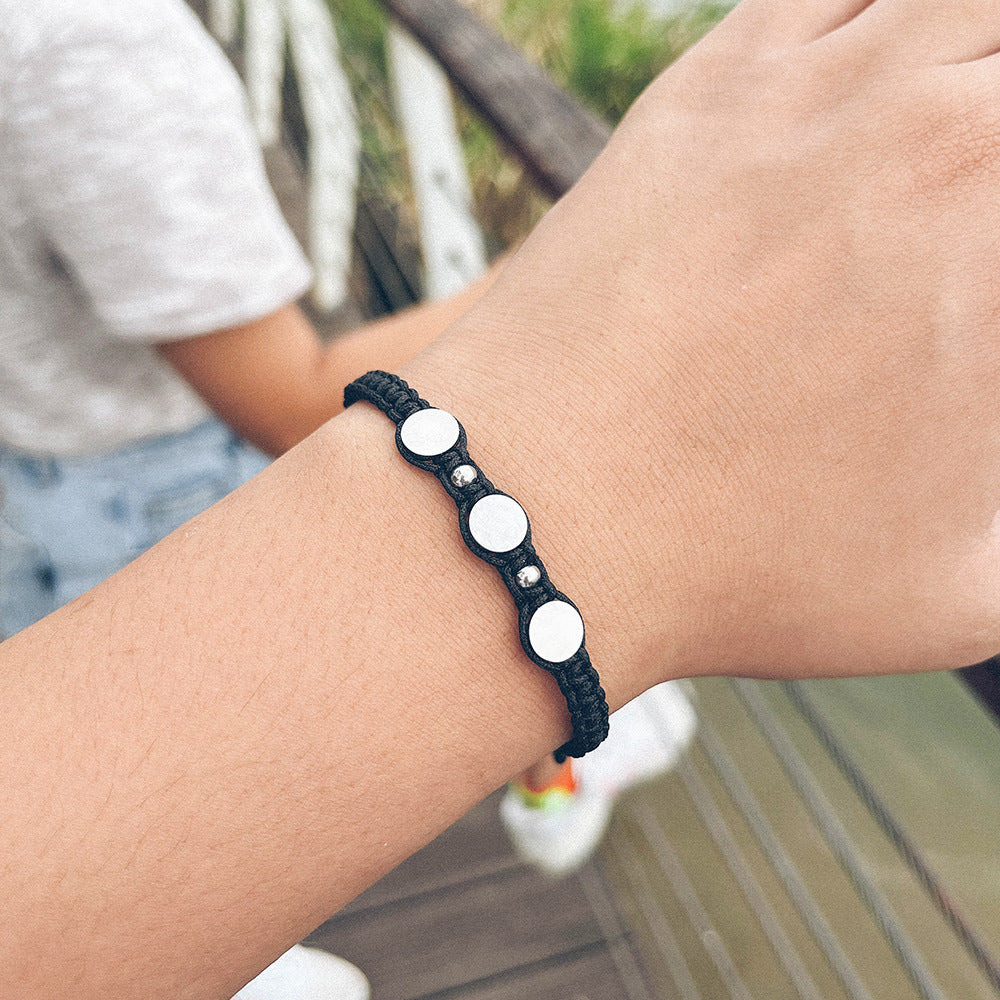 Steel Braided Couple Girlfriends Laser Lettering Sisters Bracelets