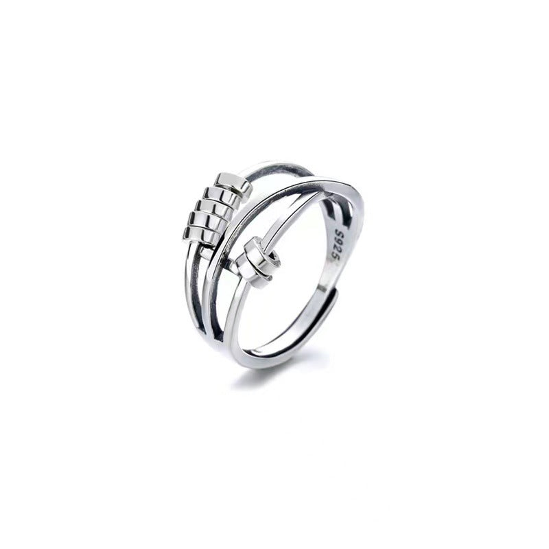 Women's Of People Three-ring Smart Lucky Beads Light Luxury Exquisite Ring