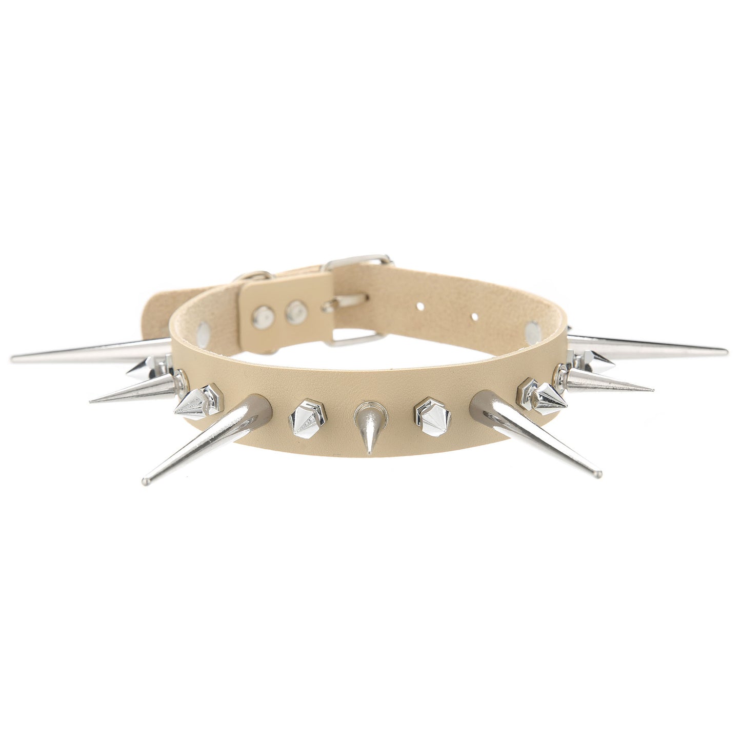 Punk Gothic Long Short Rivet Spike Collar