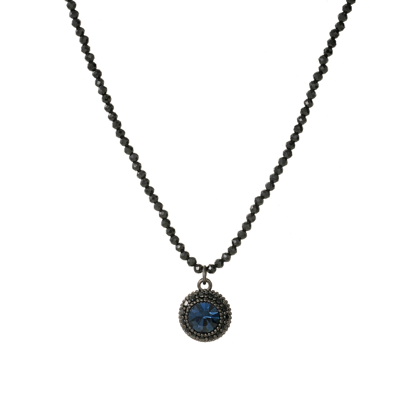 Trendy Cool Ink Blue Zircon Three-piece Pendants