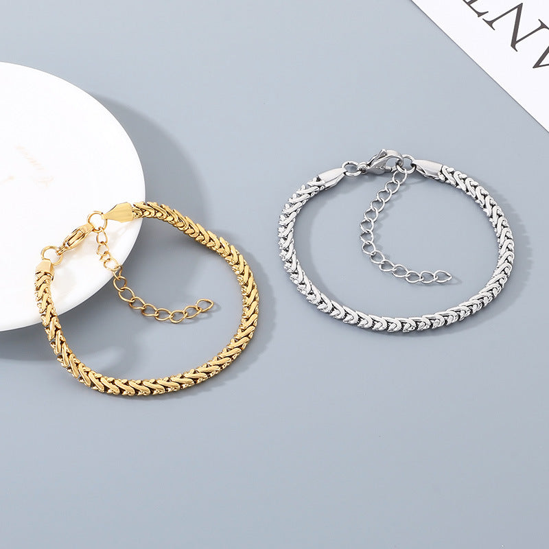 Women's & Men's Personality Vacuum Plating Claw Chain Stainless Steel Bracelets