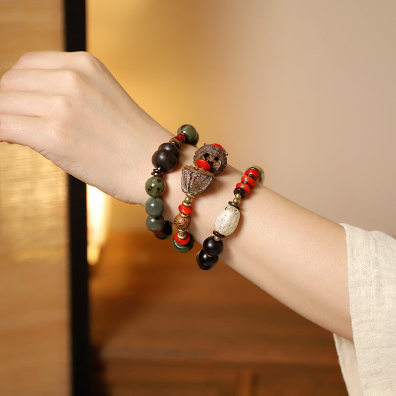 Women's & Men's Chinese Natural Plant Seed Fruit Bodhi Retro Bracelet