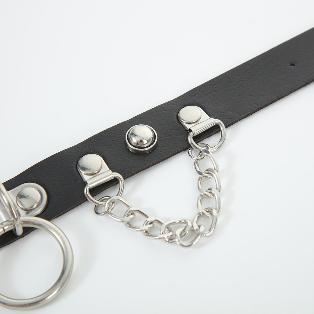 Women's Band Chain Design Leather High-grade Punk Necklaces