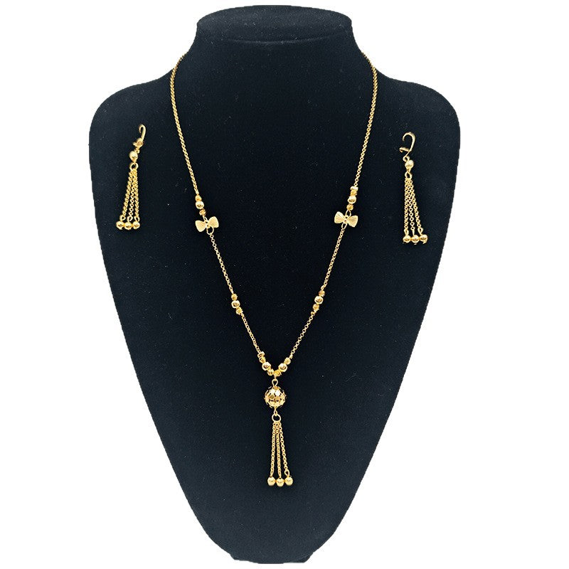 Imitation Three Female Hollow Design Light Luxury High-grade Sense Lucky Jewelry Set