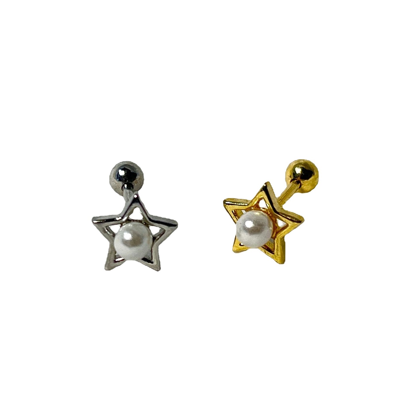Five-pointed Star Screw Freshwater Bone Nail Niche High Sense Female Earrings