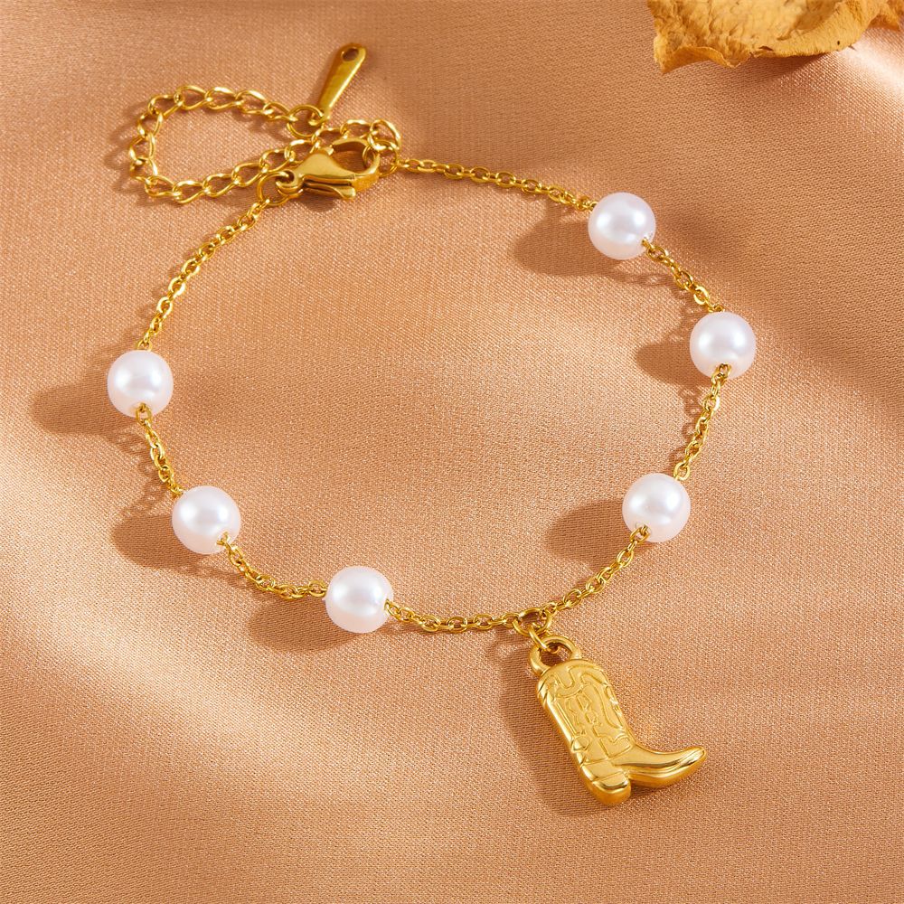 Women's Heart Bow Tie Clover Scallop Pearl High Bracelets