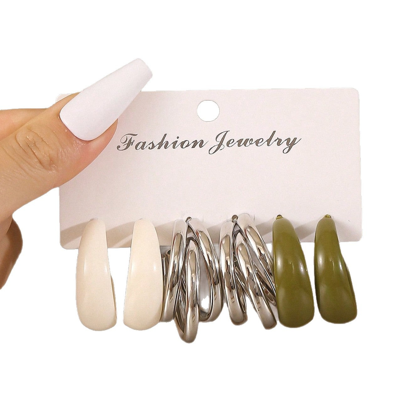 Women's Fashion Personality Wear Resin Shaped Suit Earrings