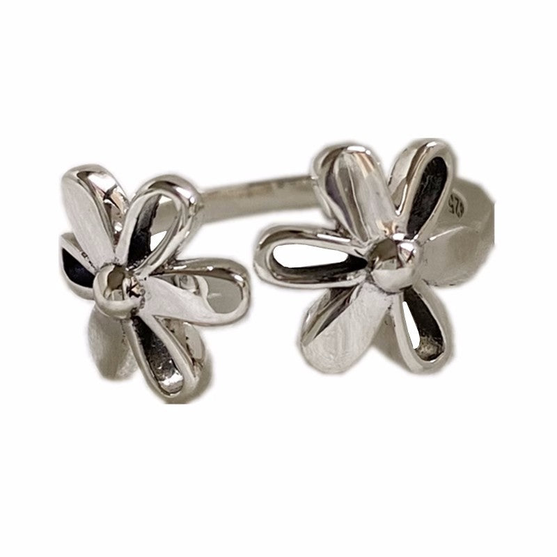 Retro With Opening Hollow Out Bow Personalized Flower Index Finger Ring