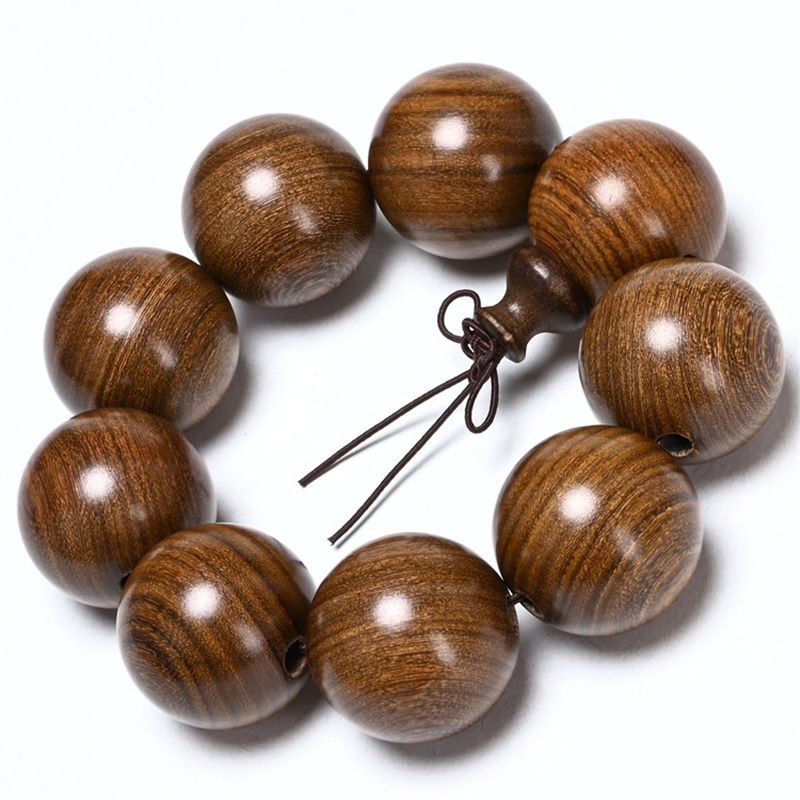 Women's & Men's Golden Sandalwood Submerged Buddha Beads Stall Bracelets