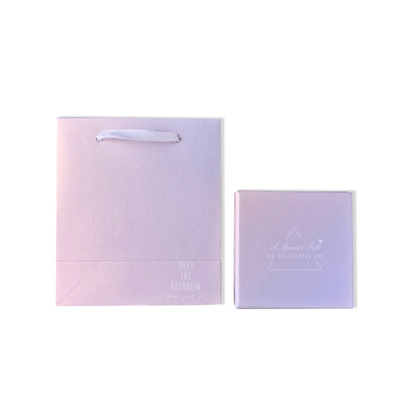 Flower Box Sier Polishing Cloth Lettering Jewelry Set