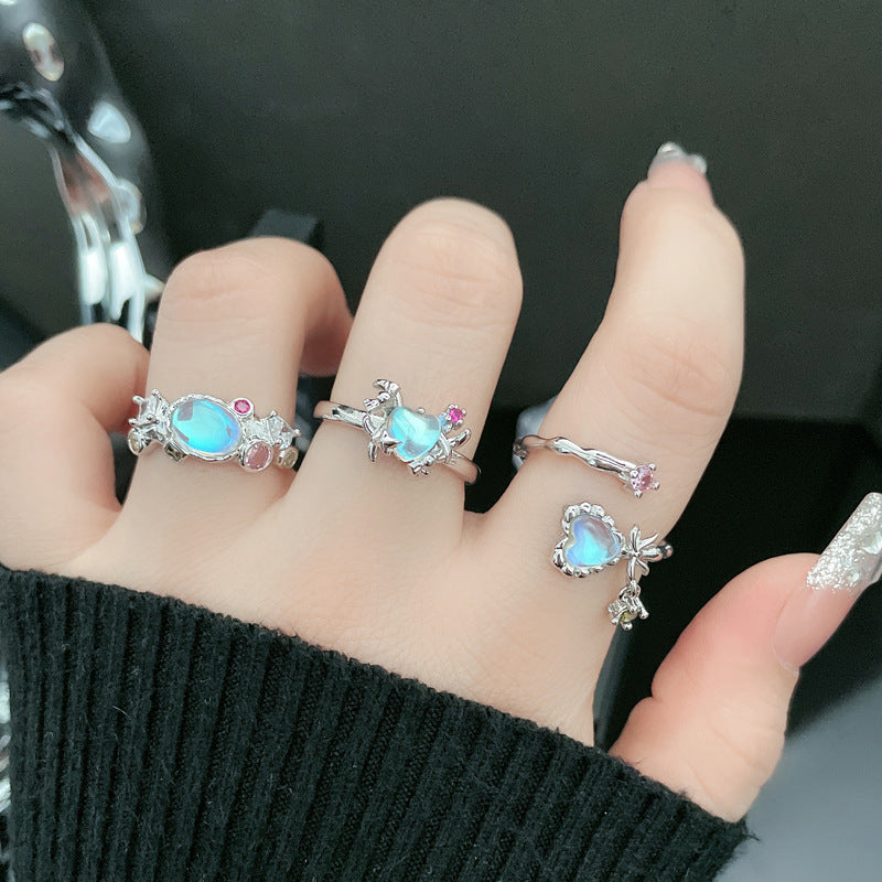 Bow Tie Moonstone Open Female Sweet Rings