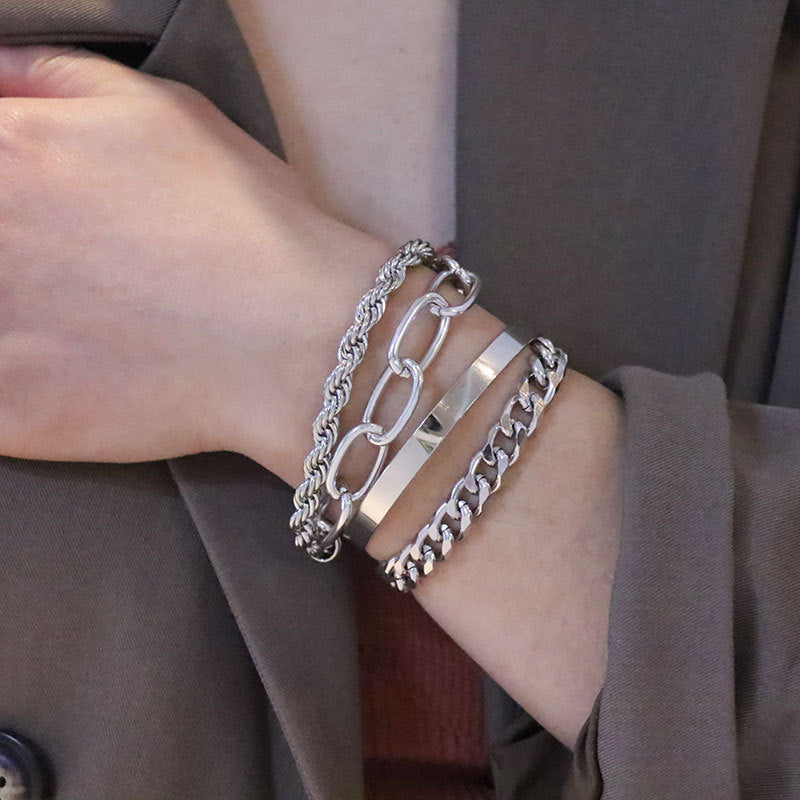 Pcs Hip Hop Cuban Punk Metal Bracelets