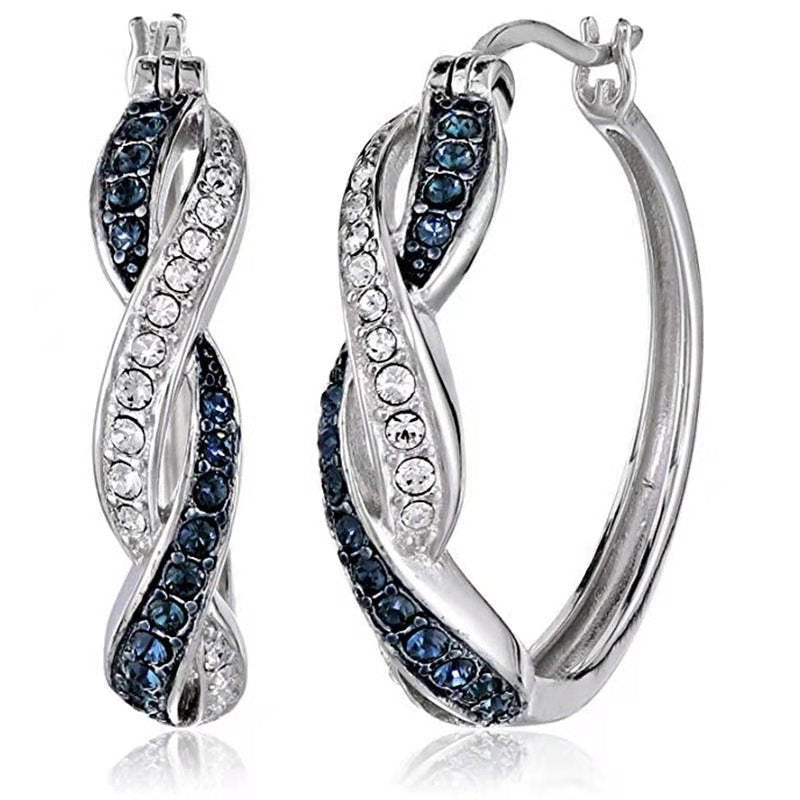 Women's Two-color Small Carved Electroplated Exaggerated Cutout Earrings
