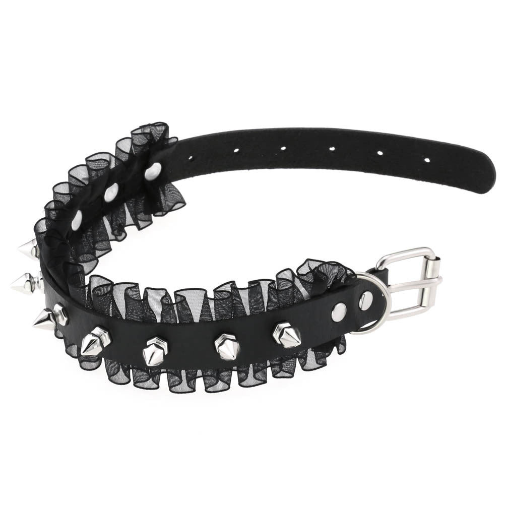 Punk Soft Lace Spike Rivet Neckband Sexy Elegant Collar