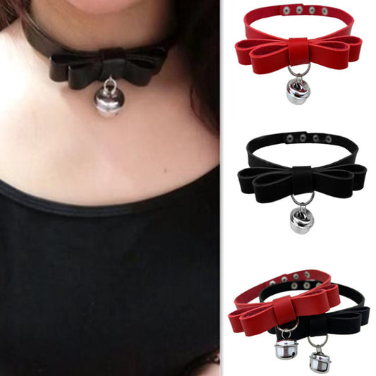 Black Lolita Bow Bell Personalized Punk Collar