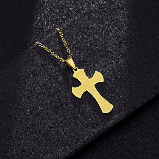 Trendy Jewelry Fashion Cross Titanium Steel Necklaces