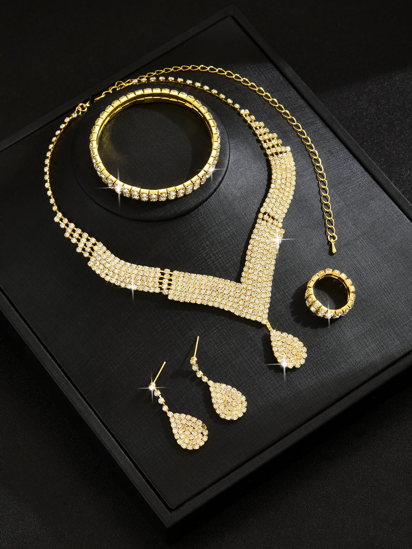Fashion Bride Wedding Female Rhinestone Chain Earrings